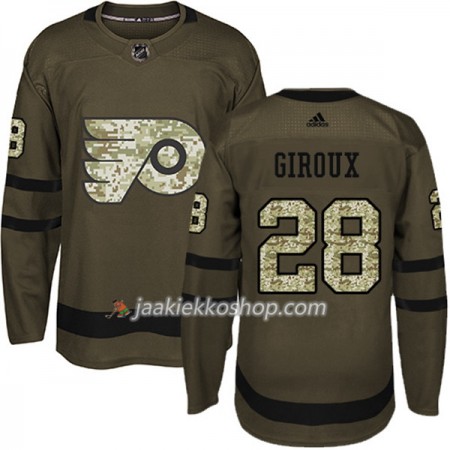 Miehille NHL Philadelphia Flyers Pelipaita Claude Giroux 28 Adidas 2017-2018 Camo Vihreä Authentic